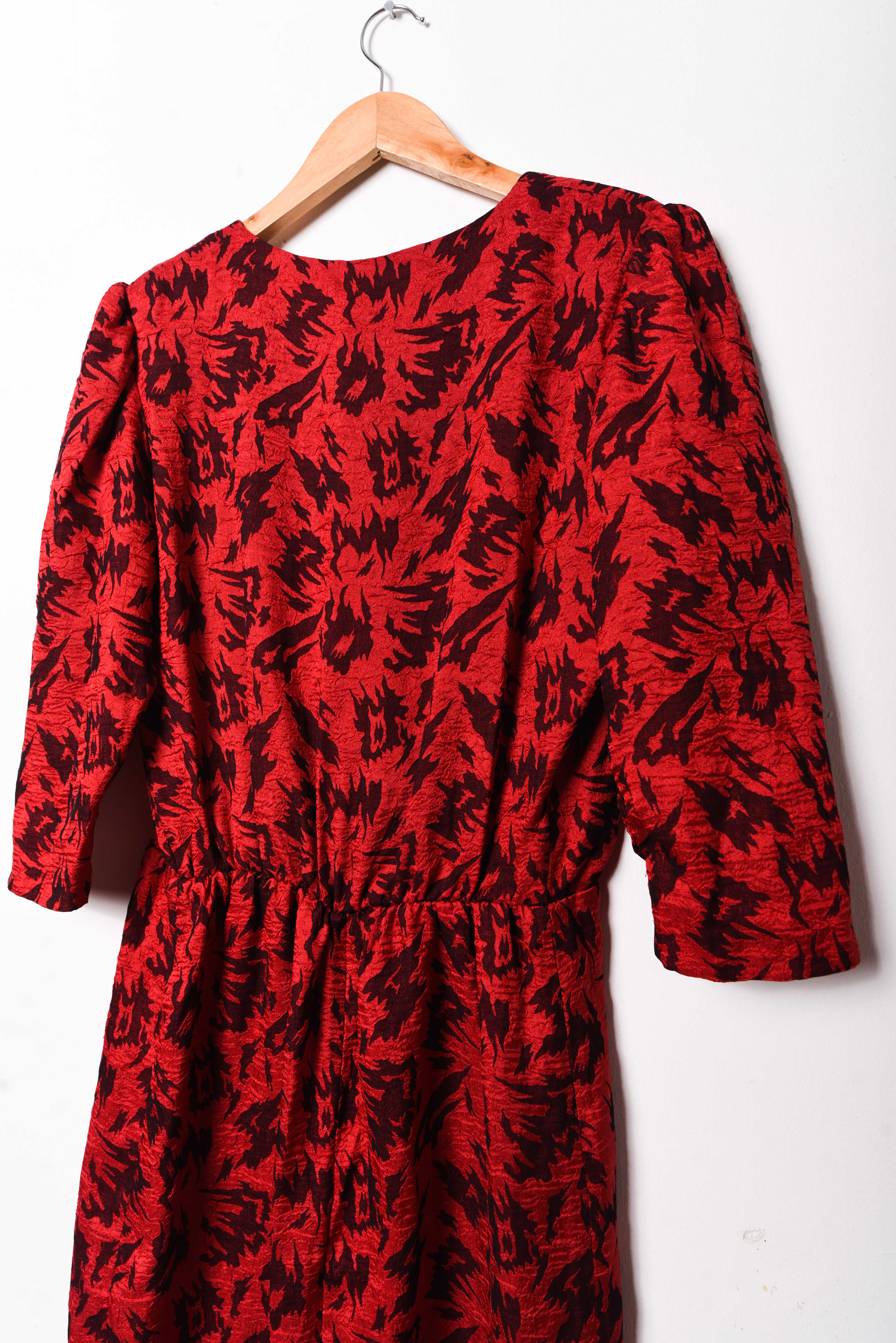Vestido rojo brocato vintage