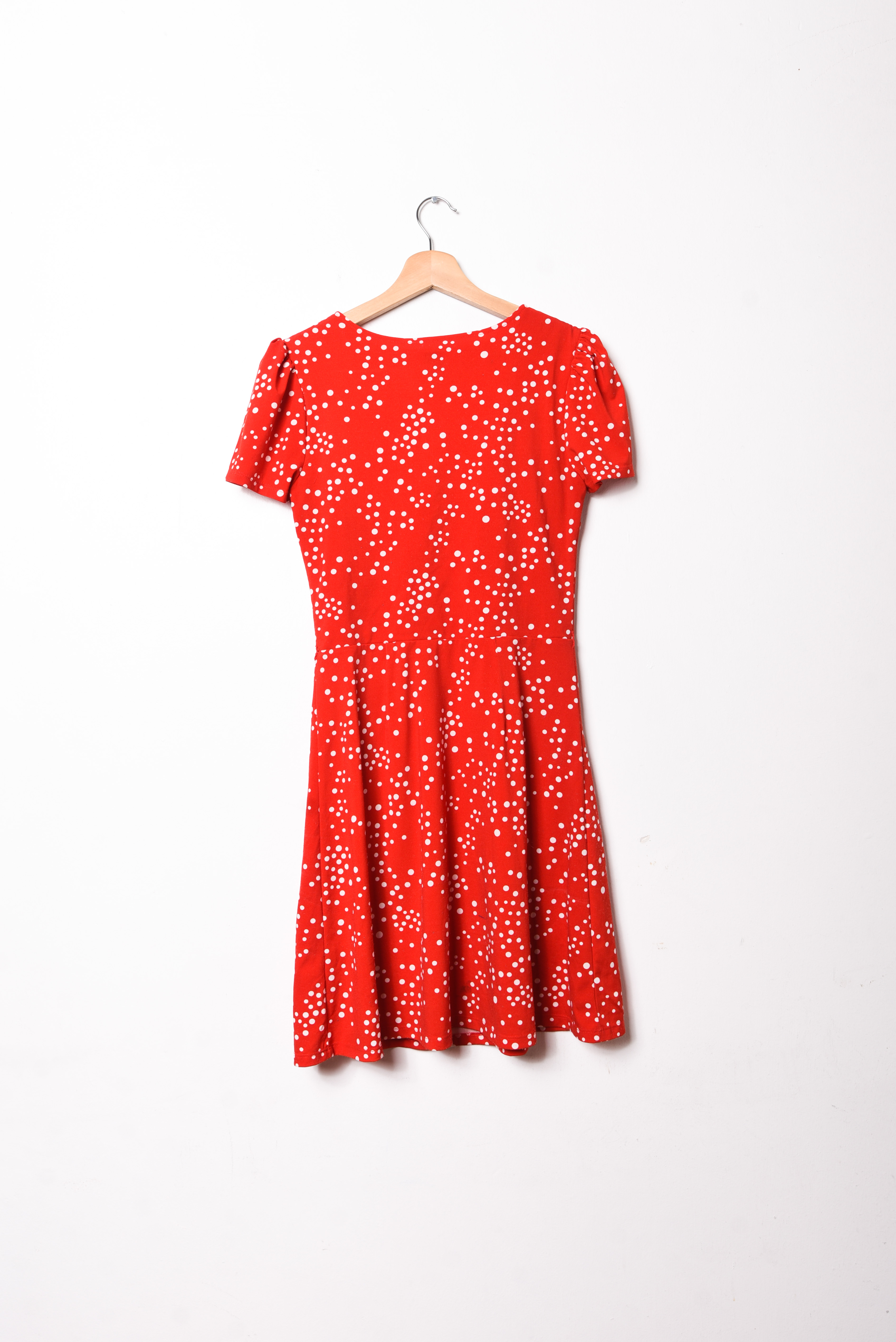 Vestido rojo dots botones