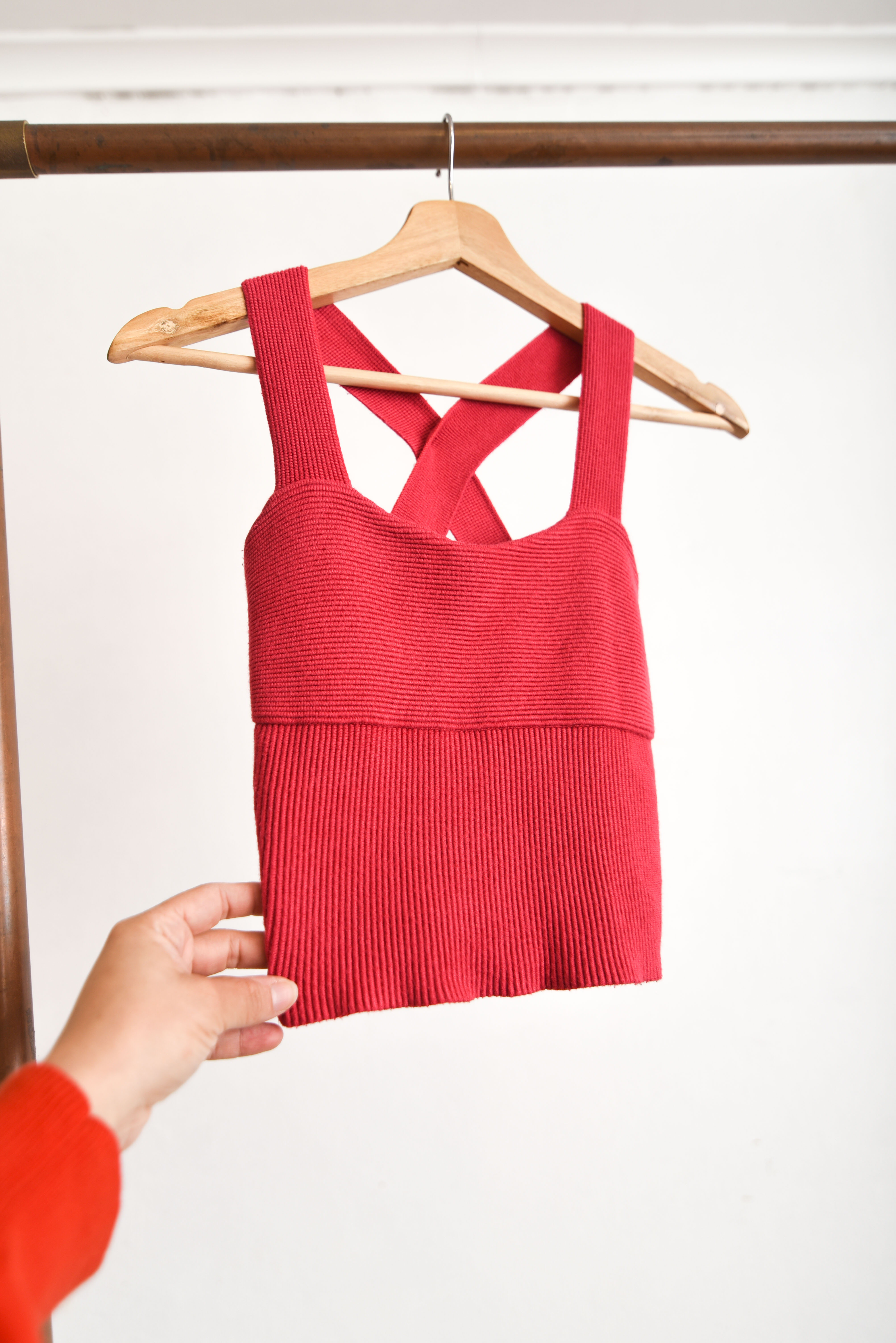 Top tejido magenta petite