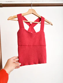 Top tejido magenta petite