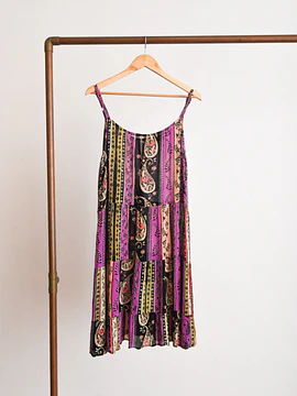 Vestido purple paisley 90s