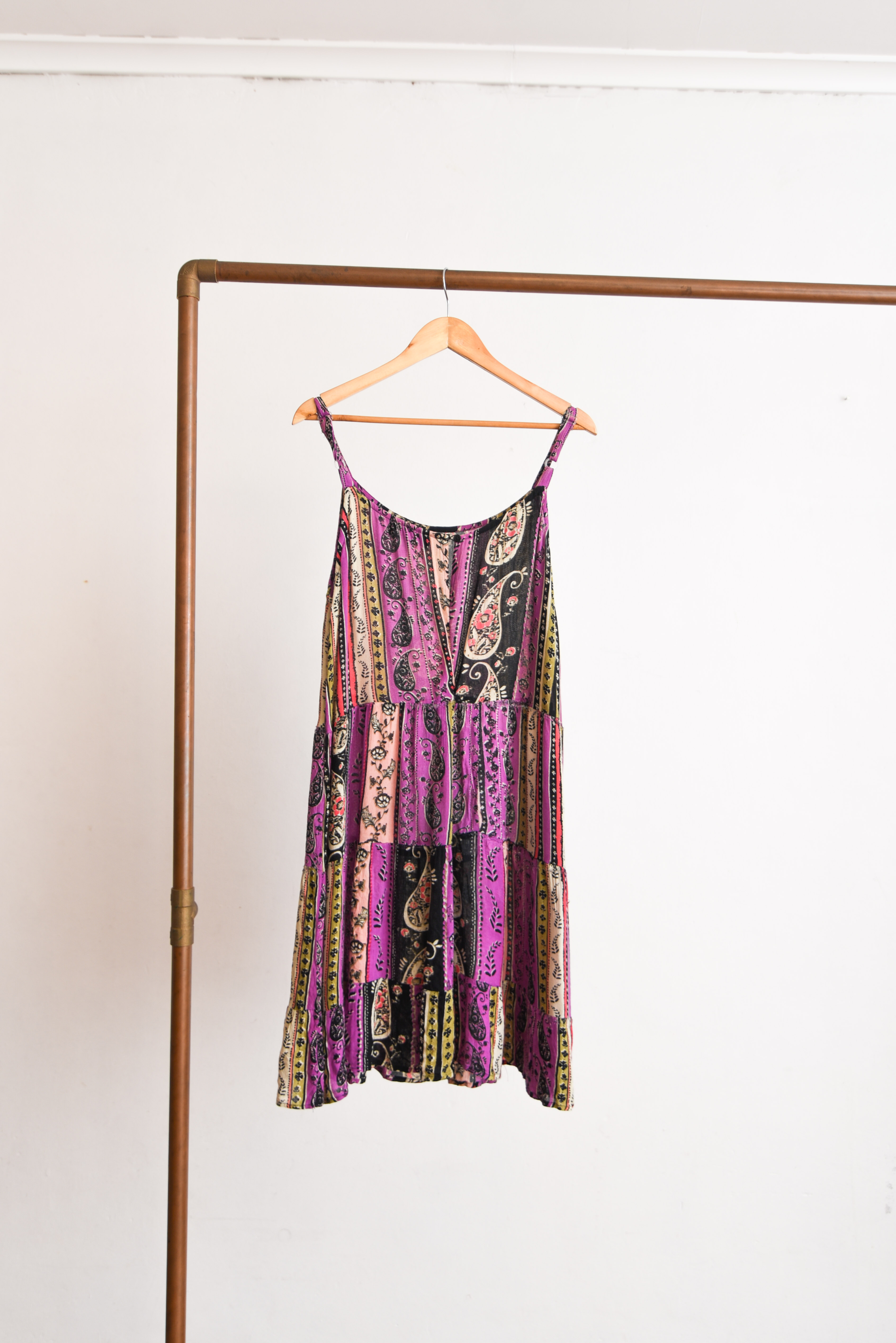 Vestido purple paisley 90s