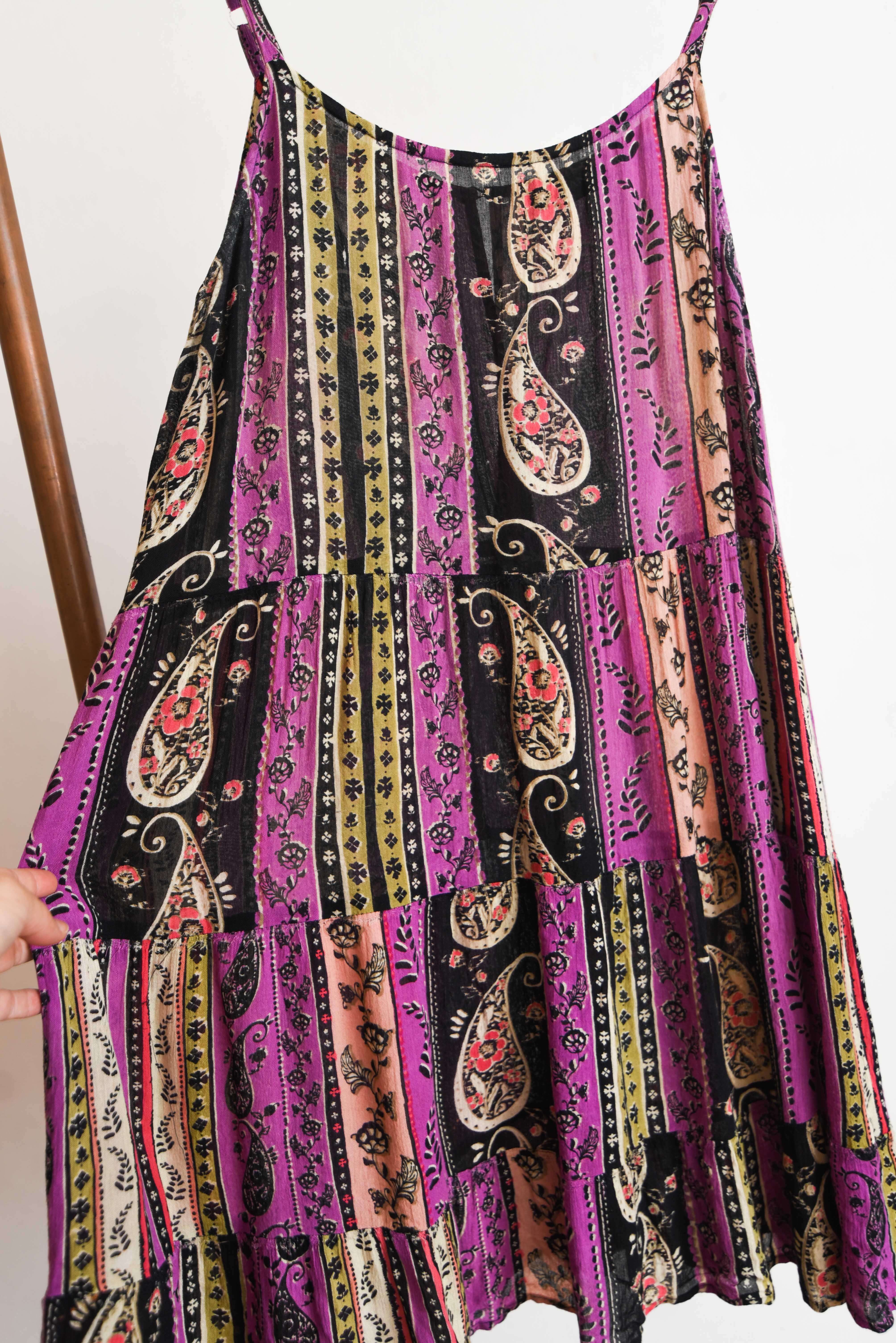 Vestido purple paisley 90s