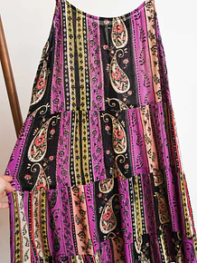 Vestido purple paisley 90s