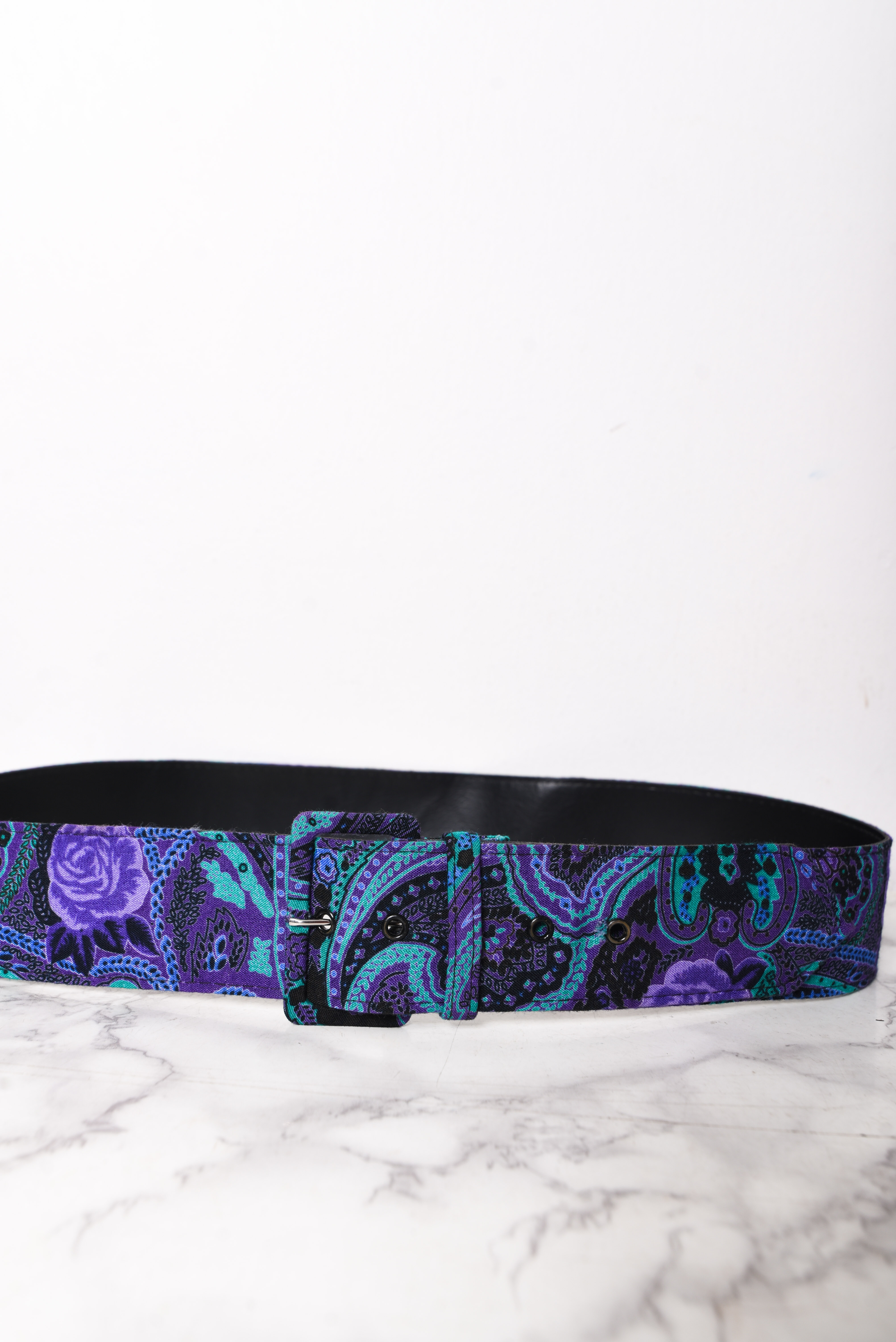 Cinturón de tela paisley vntg