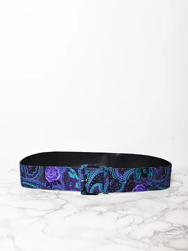 Cinturón de tela paisley vntg