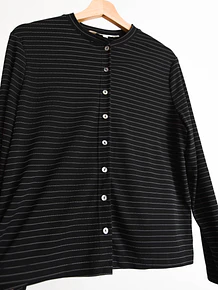 Blusa negra pinstripe 90s
