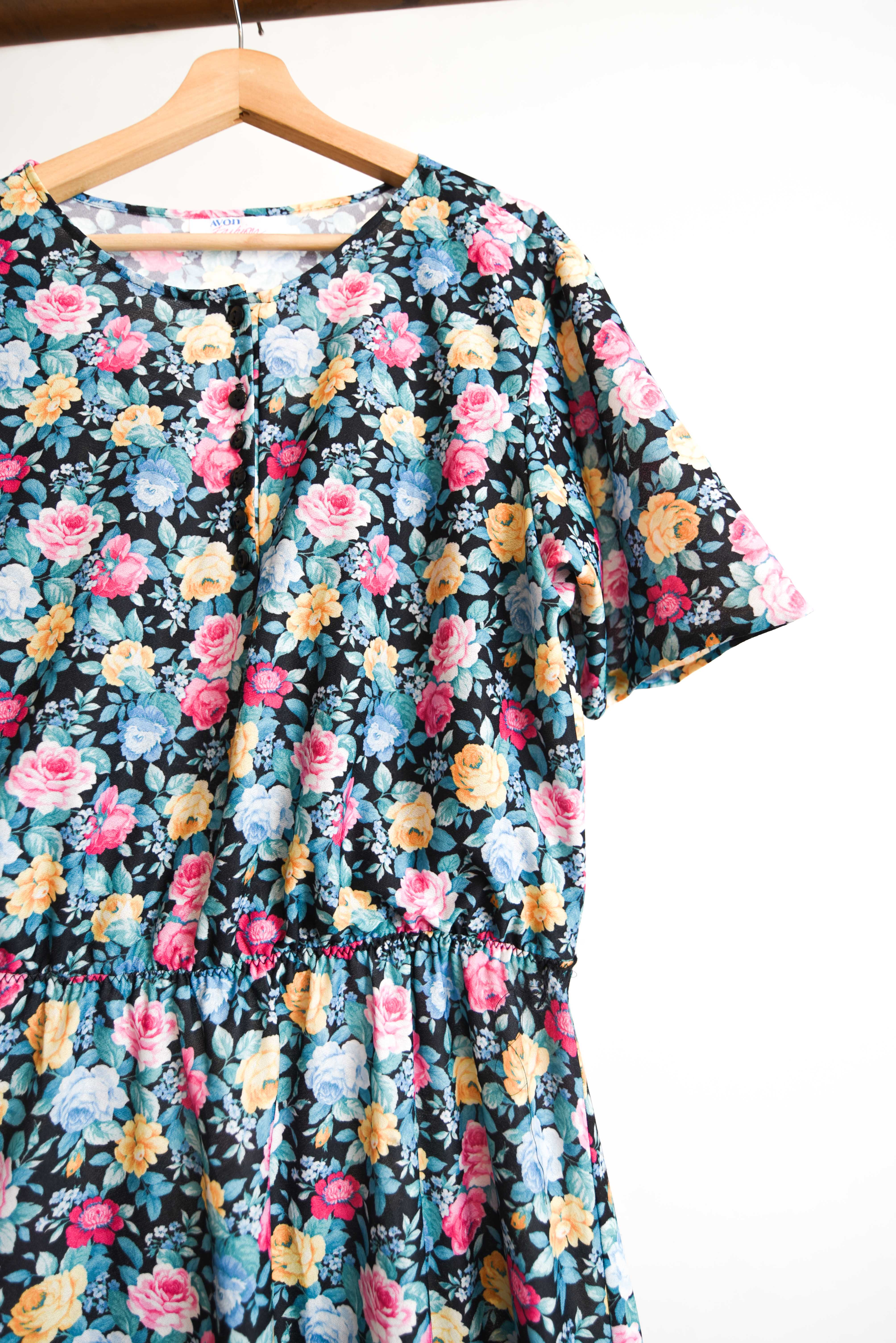 Vestido 80s Avon Fashions floral