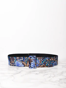 Cinturón vintage satinado paisley