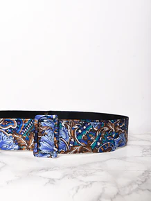 Cinturón vintage satinado paisley