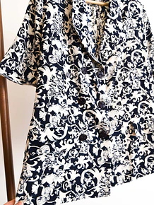 Blusón navy floral vntg