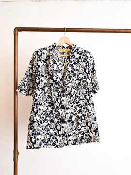 Blusón navy floral vntg