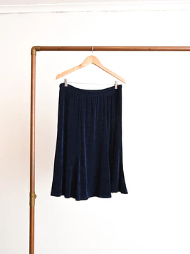 Falda azul navy acetato 90s
