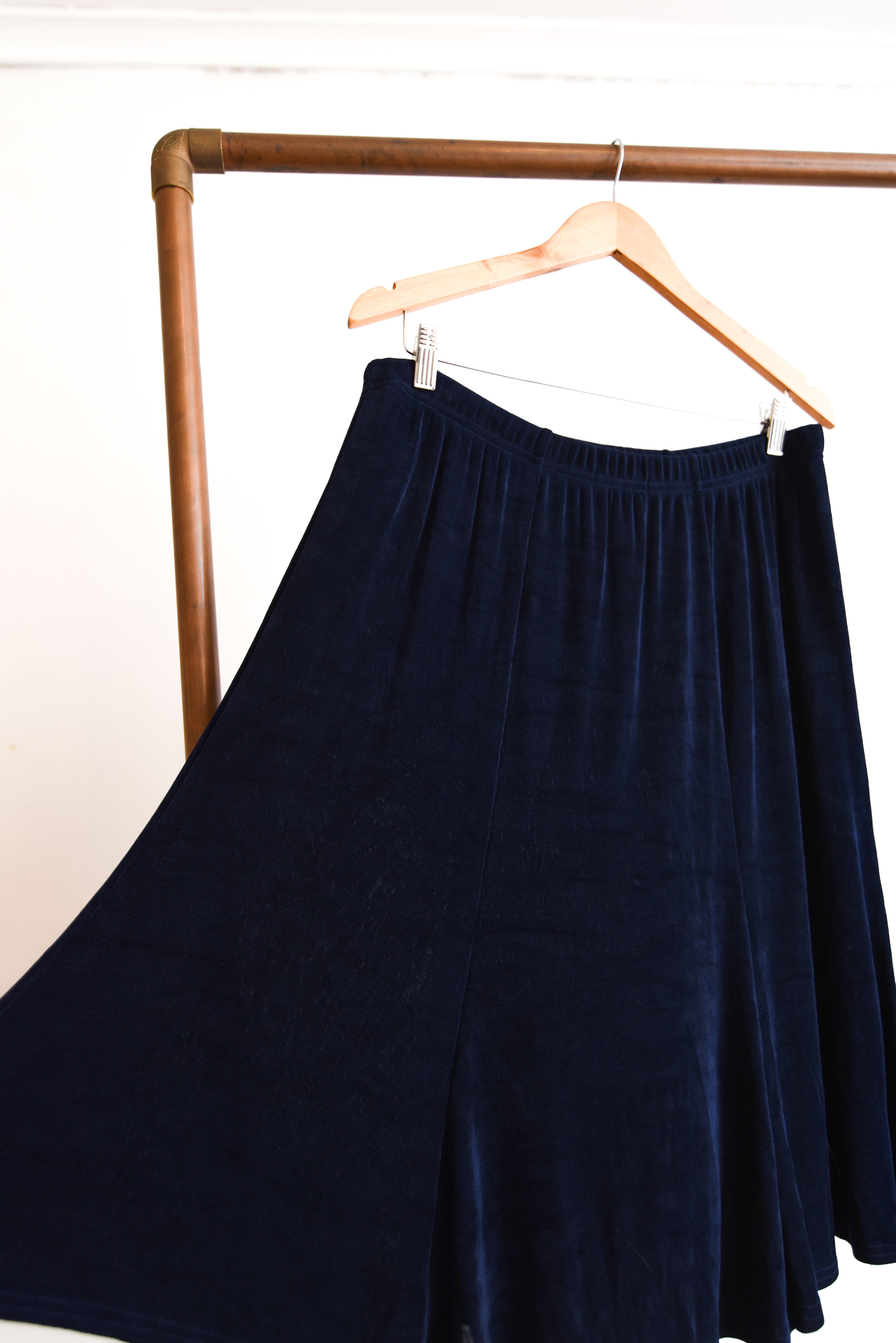 Falda azul navy acetato 90s
