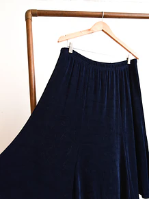 Falda azul navy acetato 90s