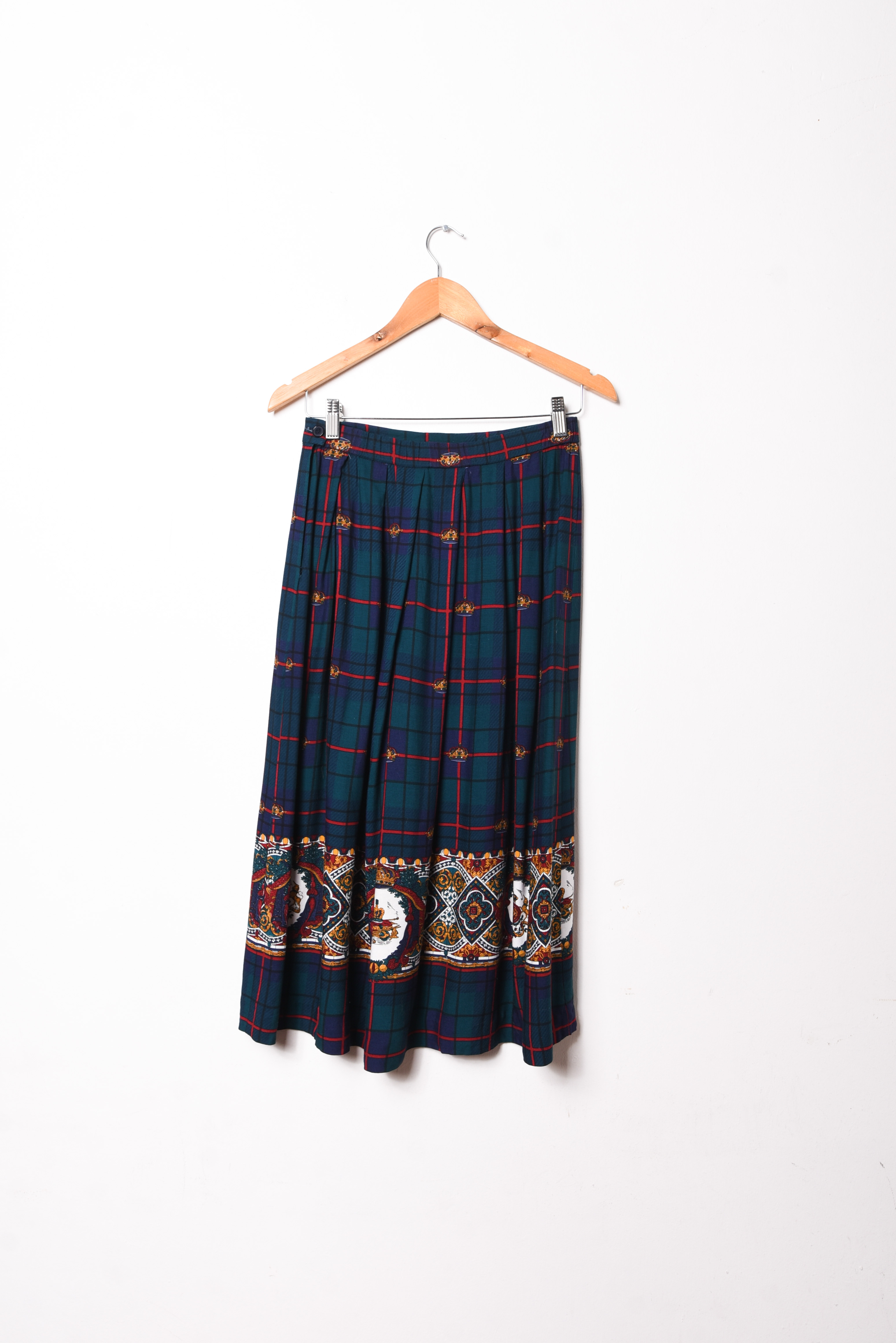 Falda midi navy green vntg