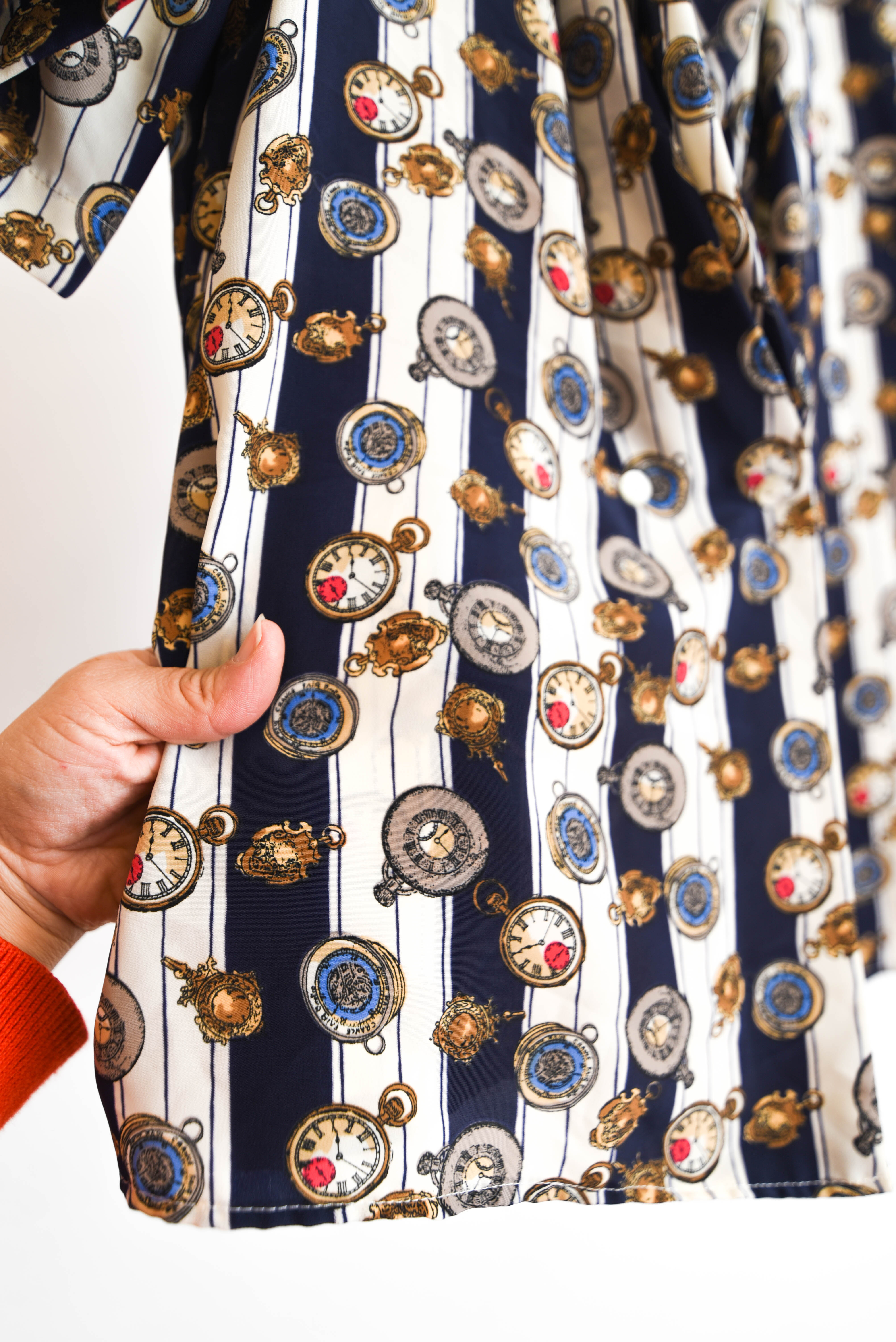 Blusa vintage print relojitos