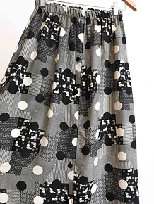 Maxi falda seda cuadros y puntos