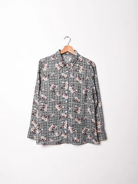 Blusa gris Gales y flores