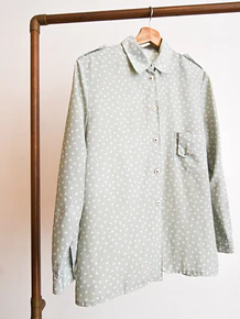 Blusa gris vintage lunares