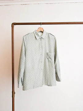 Blusa gris vintage lunares