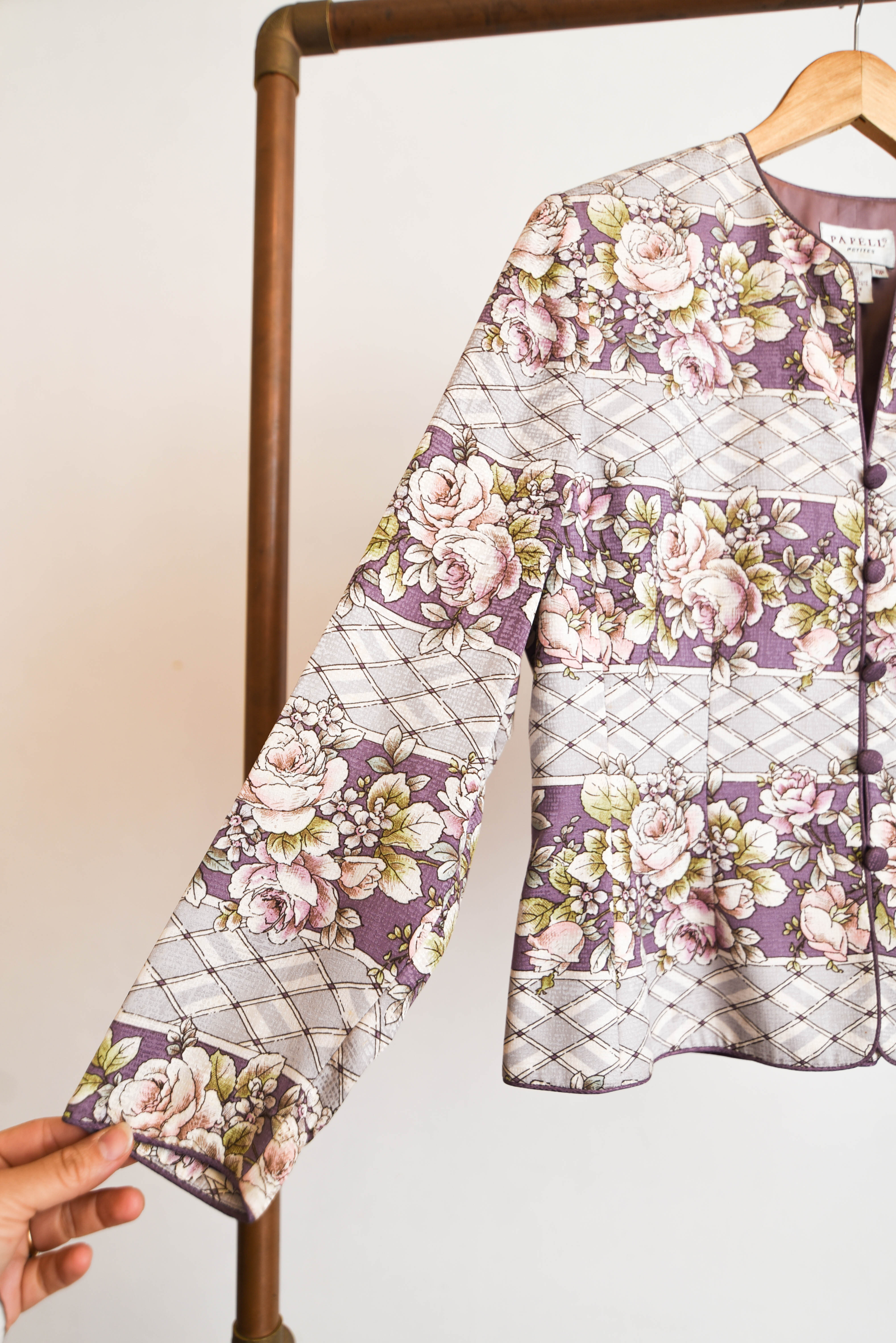 Chaqueta seda vintage lila
