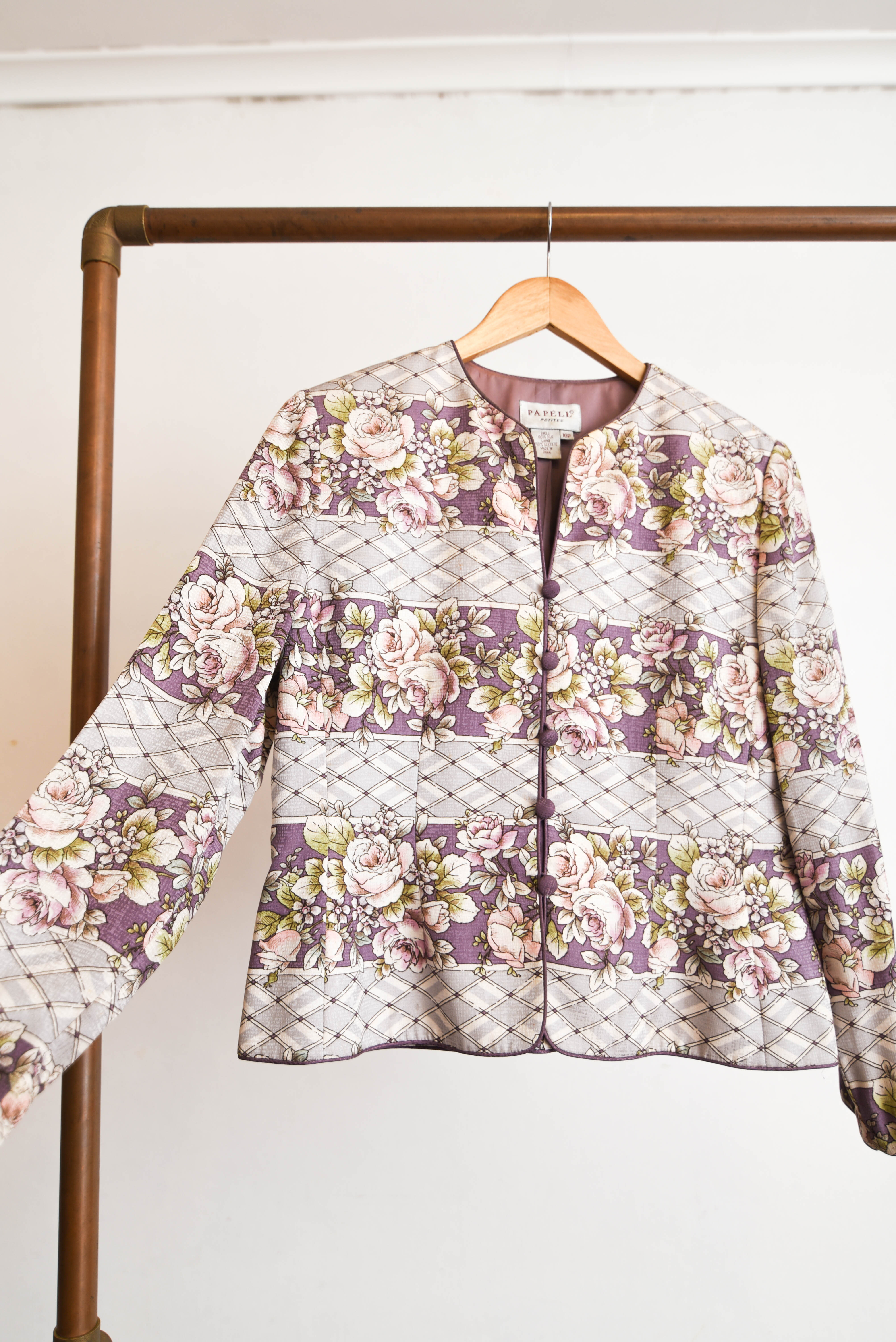Chaqueta seda vintage lila
