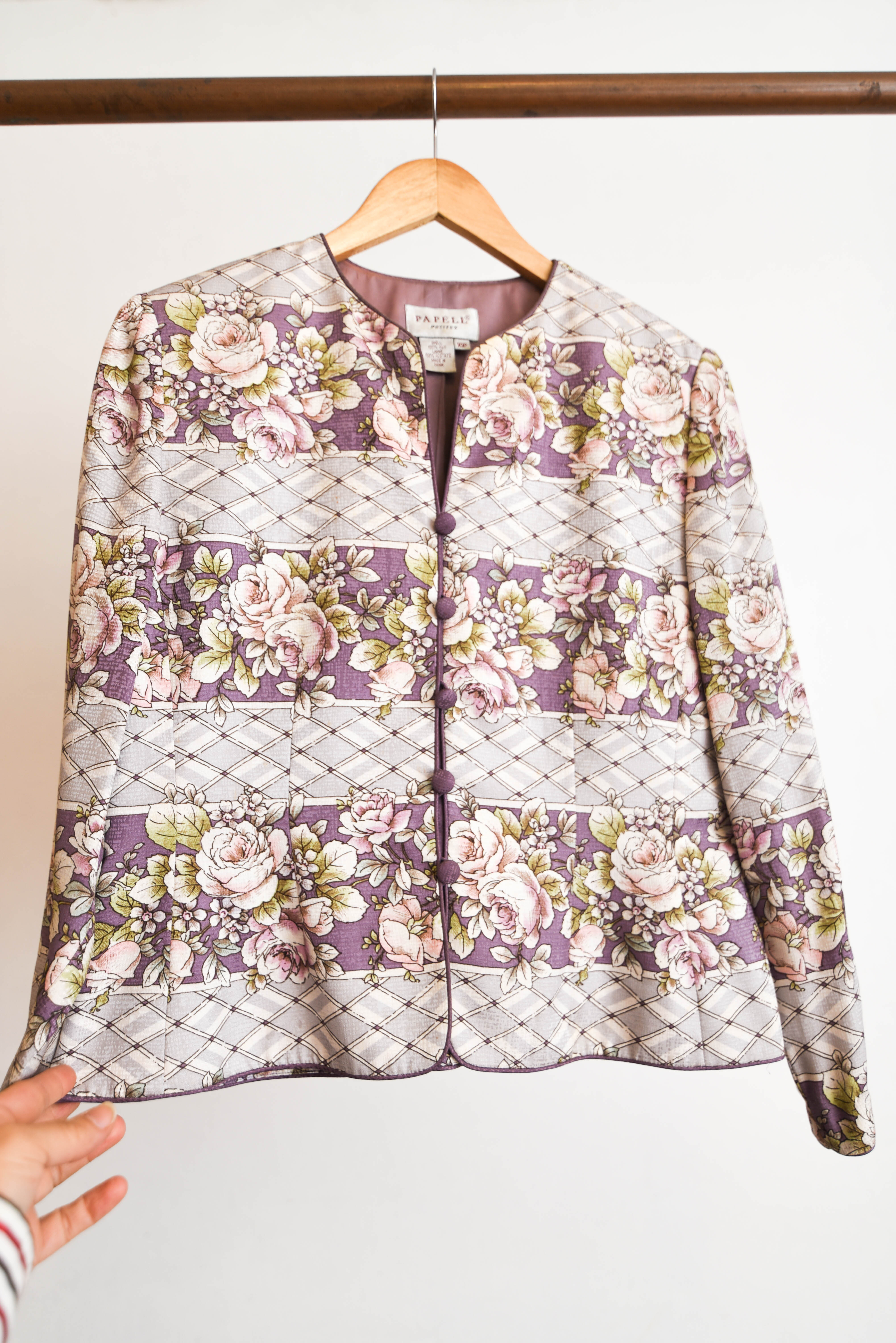 Chaqueta seda vintage lila