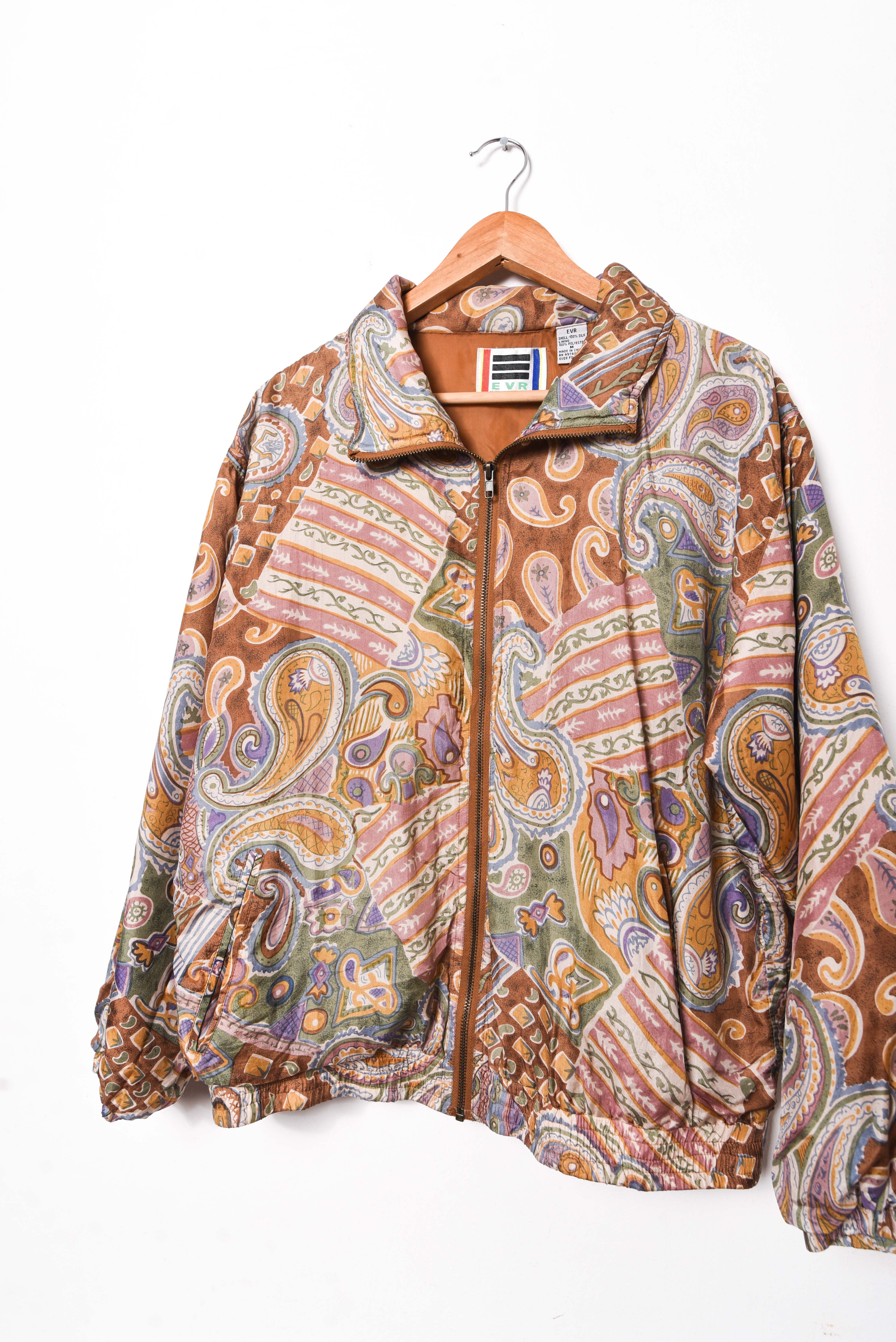Chaqueta café 90s seda