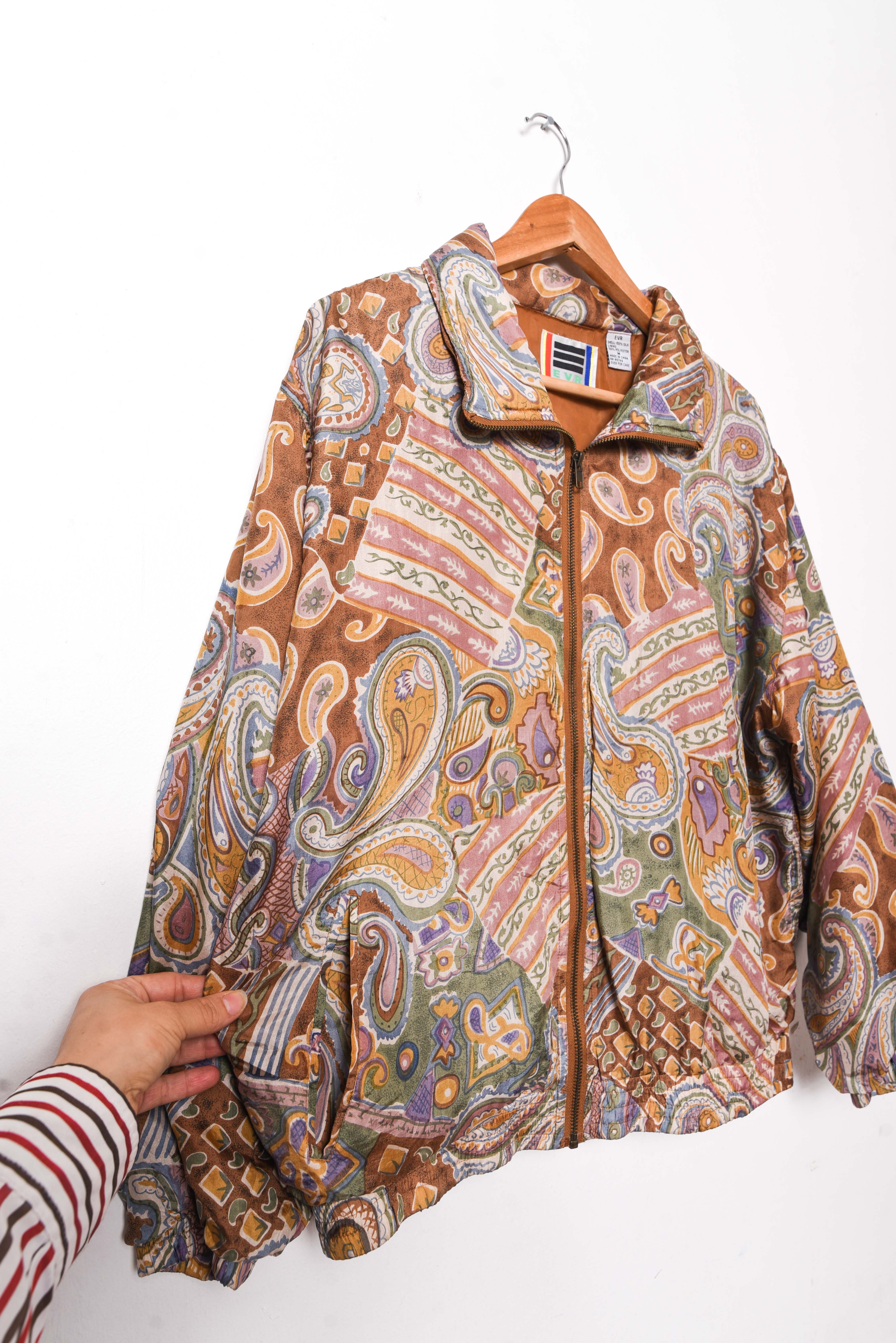Chaqueta café 90s seda
