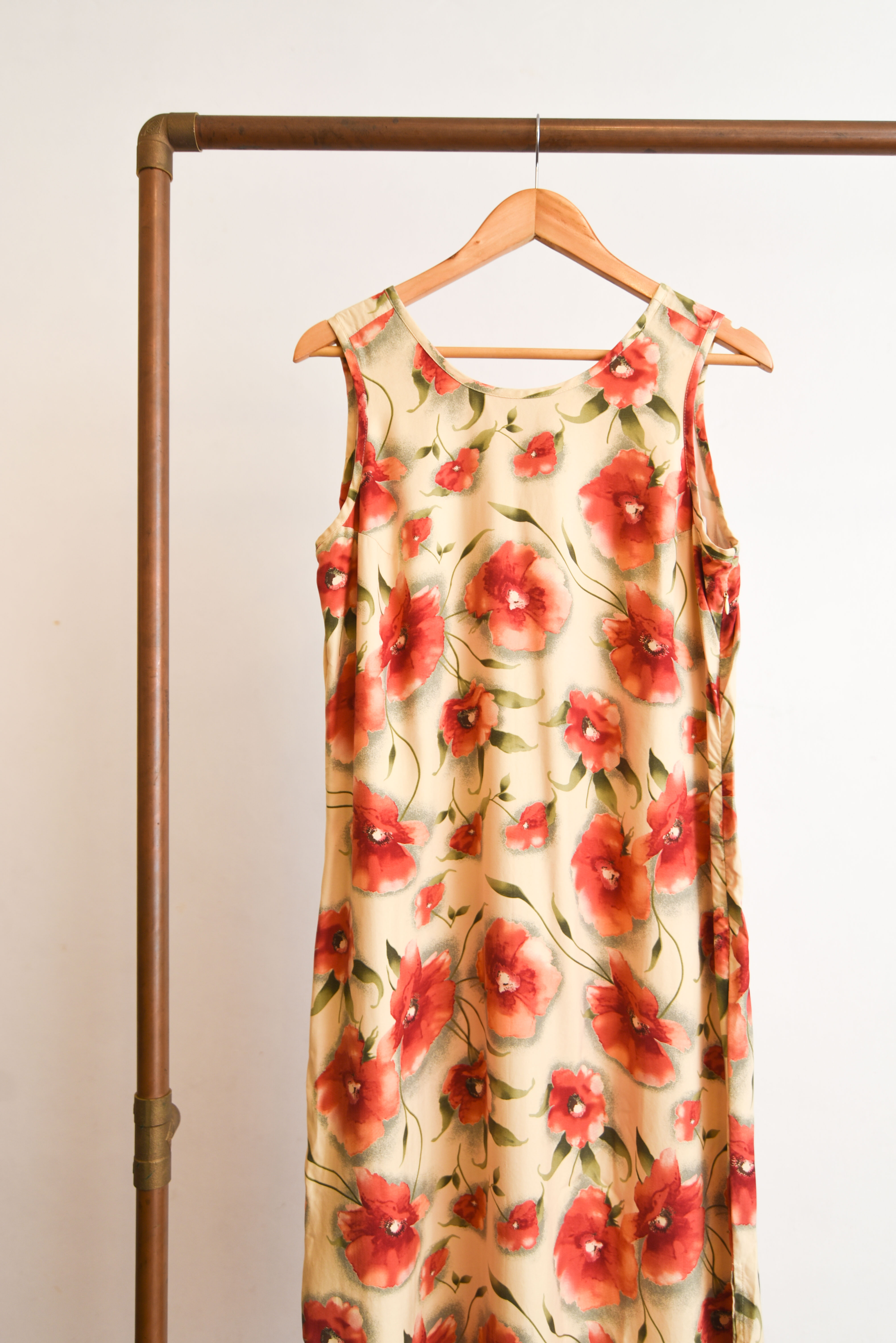Maxi vestido seda floral