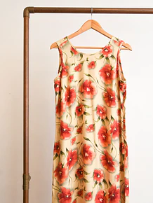 Maxi vestido seda floral