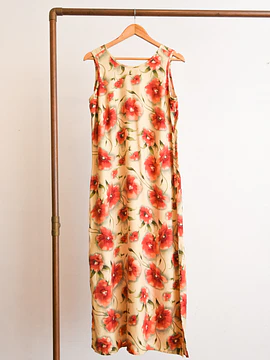 Maxi vestido seda floral