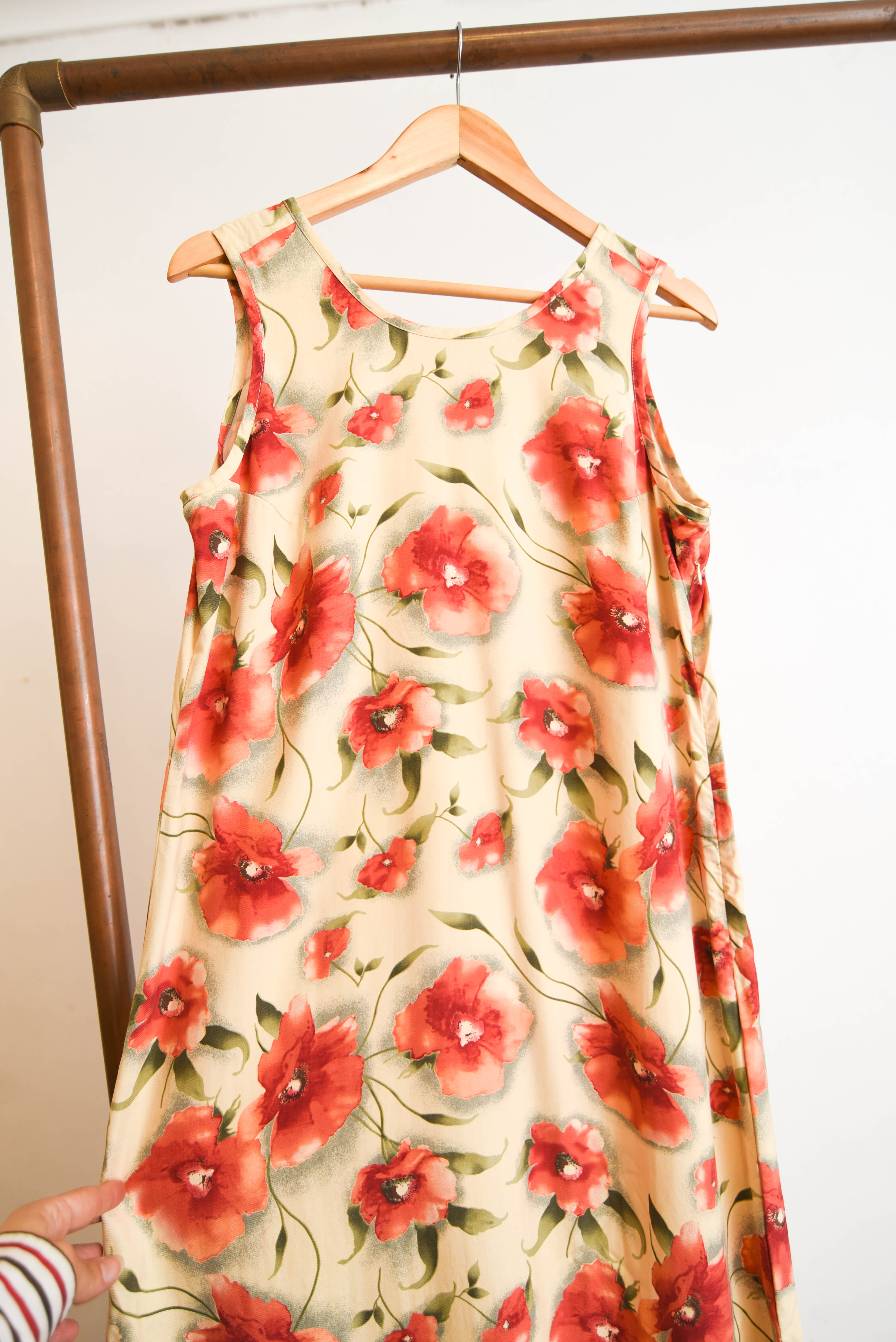 Maxi vestido seda floral