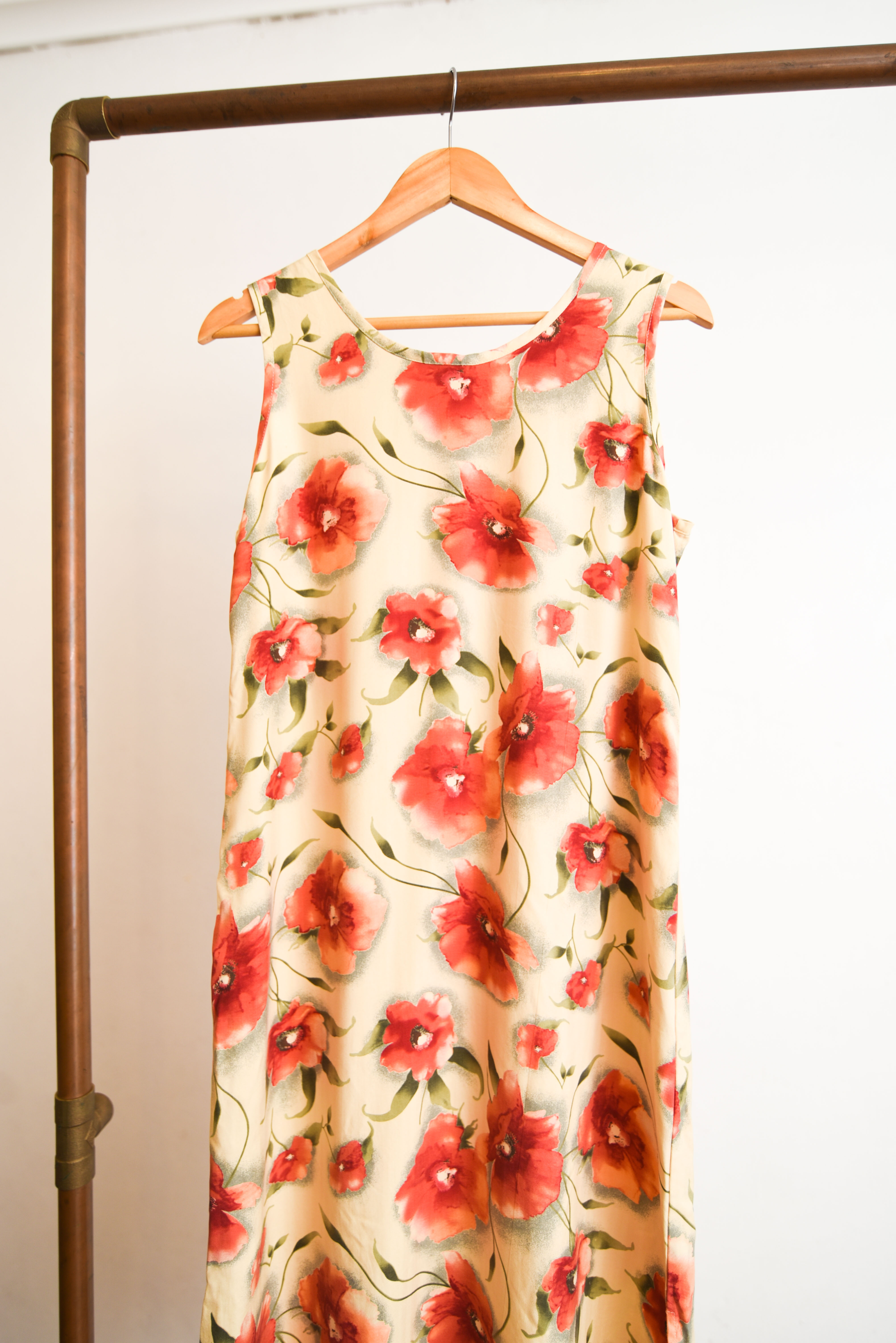 Maxi vestido seda floral