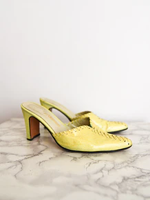 Zapatos de taco amarillo vntg