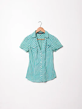 Blusa green gingham Guess