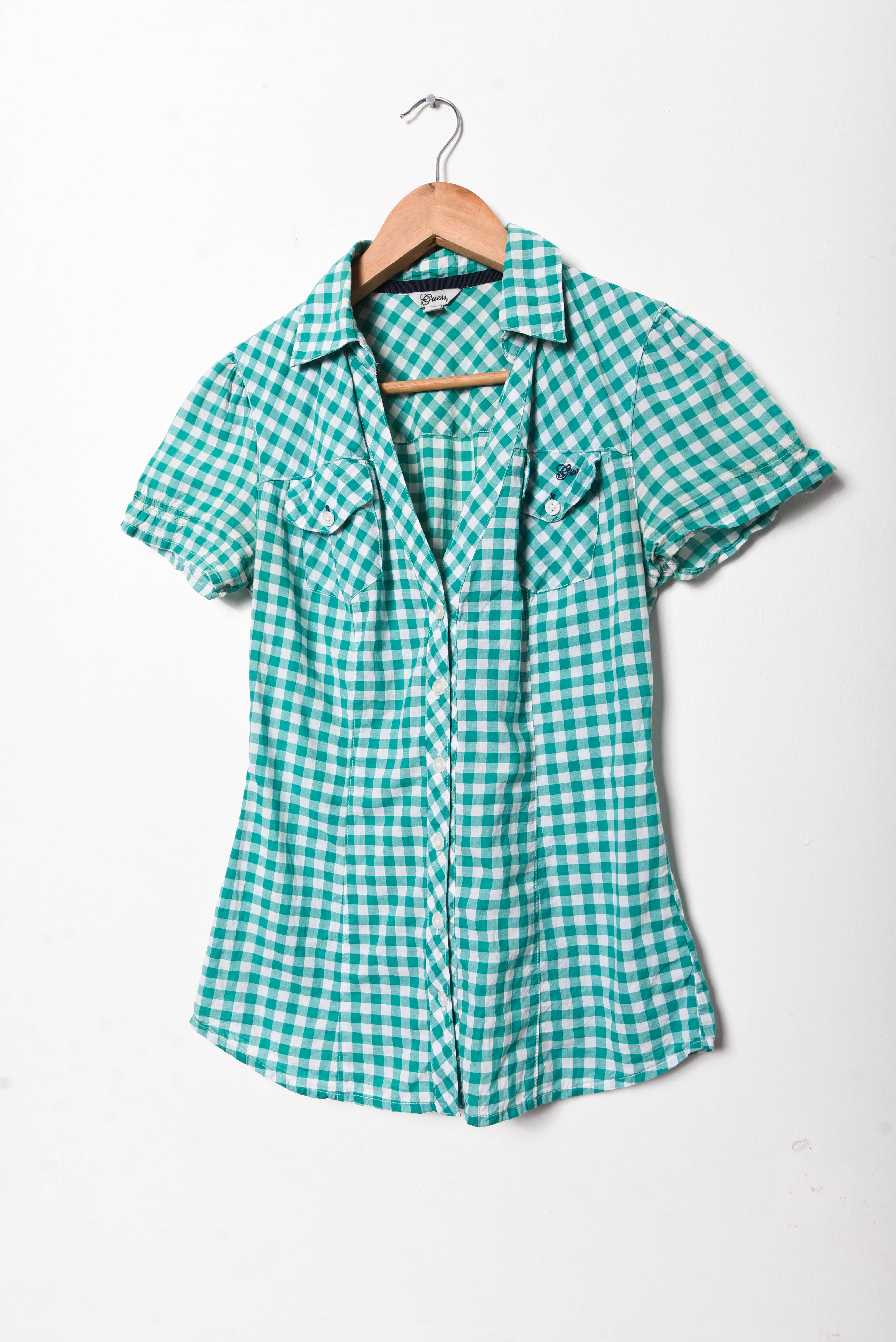 Blusa green gingham Guess