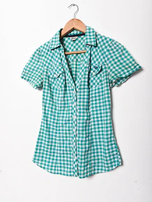 Blusa green gingham Guess