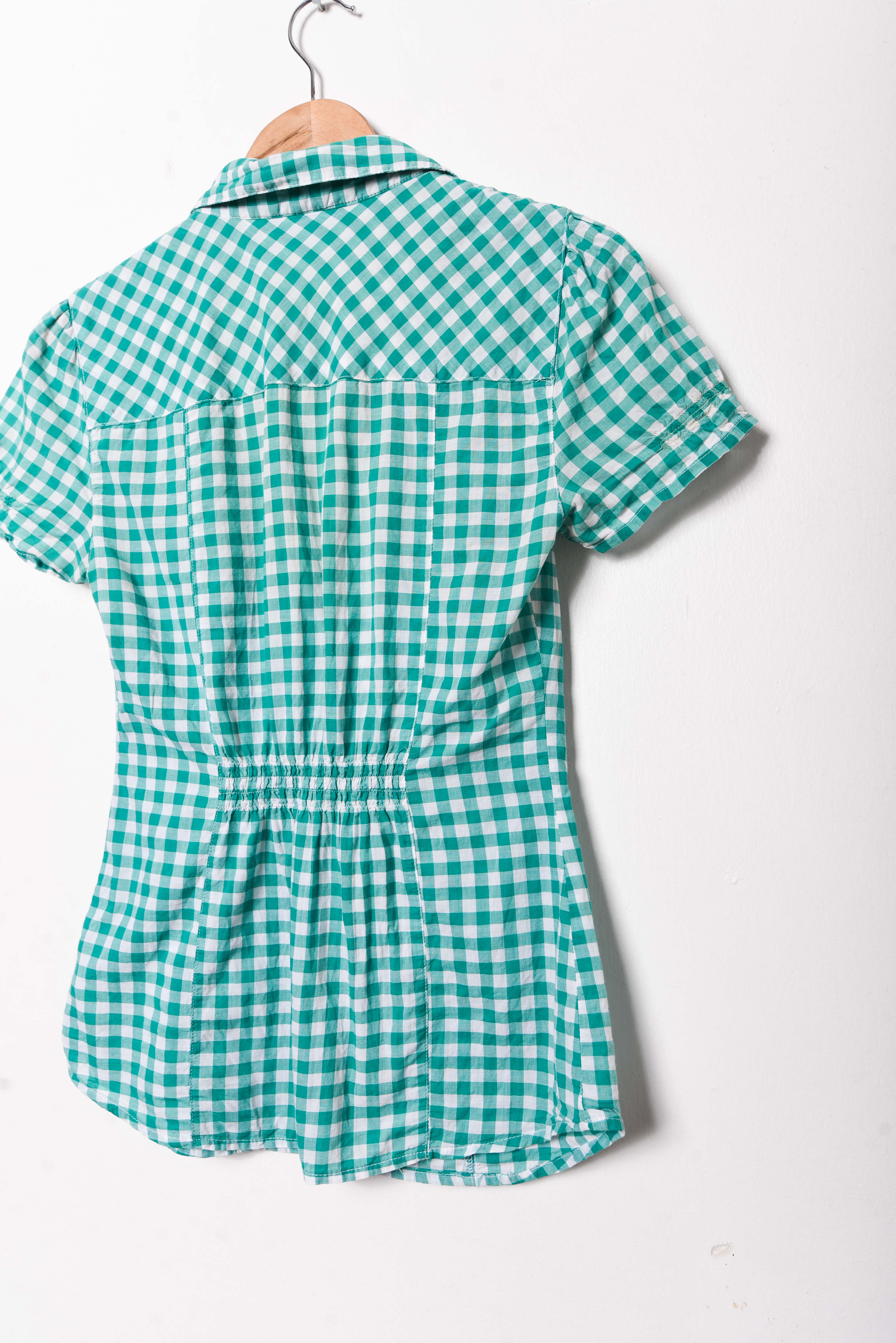 Blusa green gingham Guess