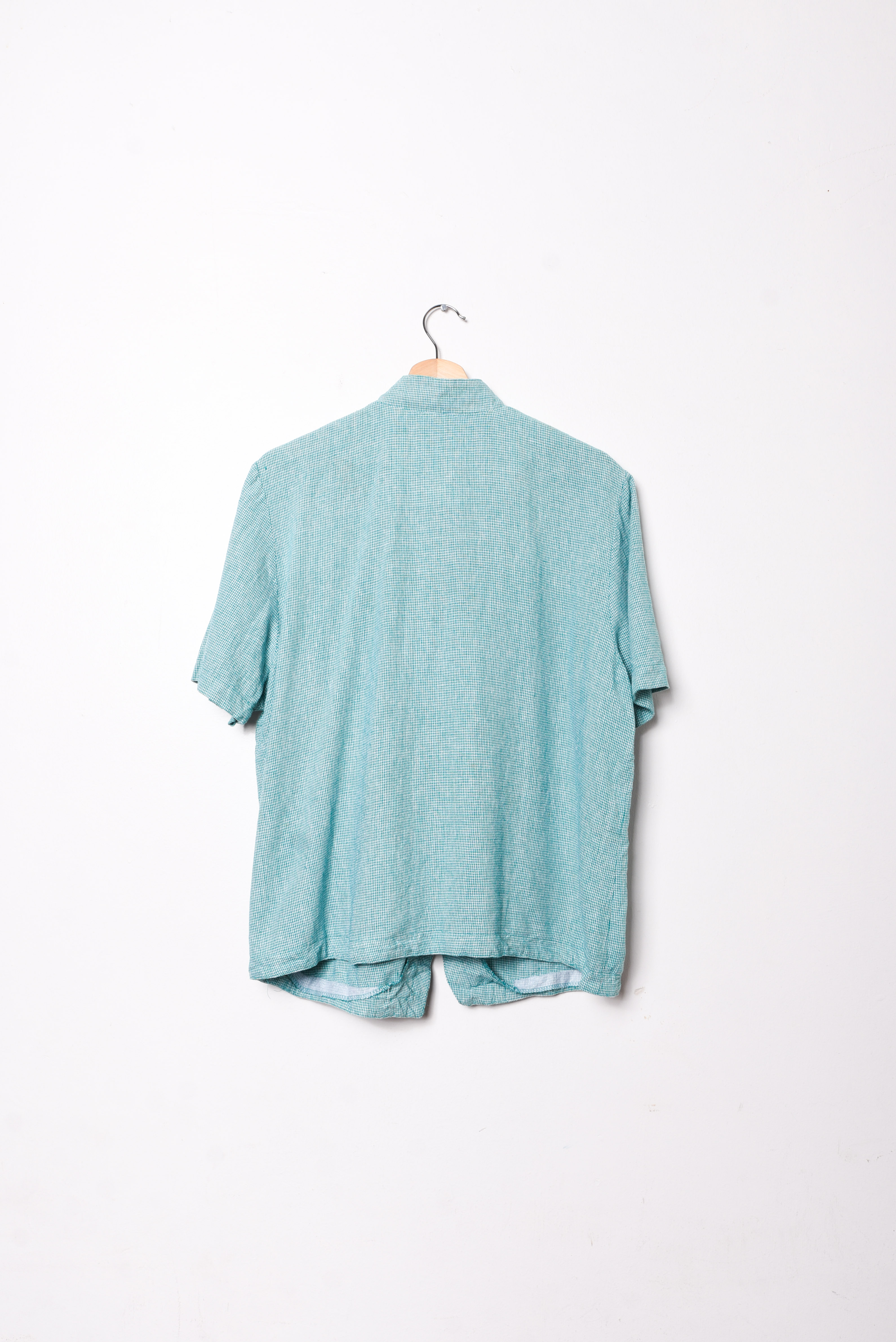 Camisa turquesa mao vntg