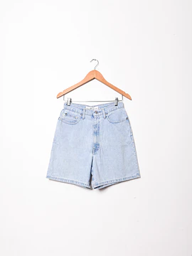Short light denim tiro alto