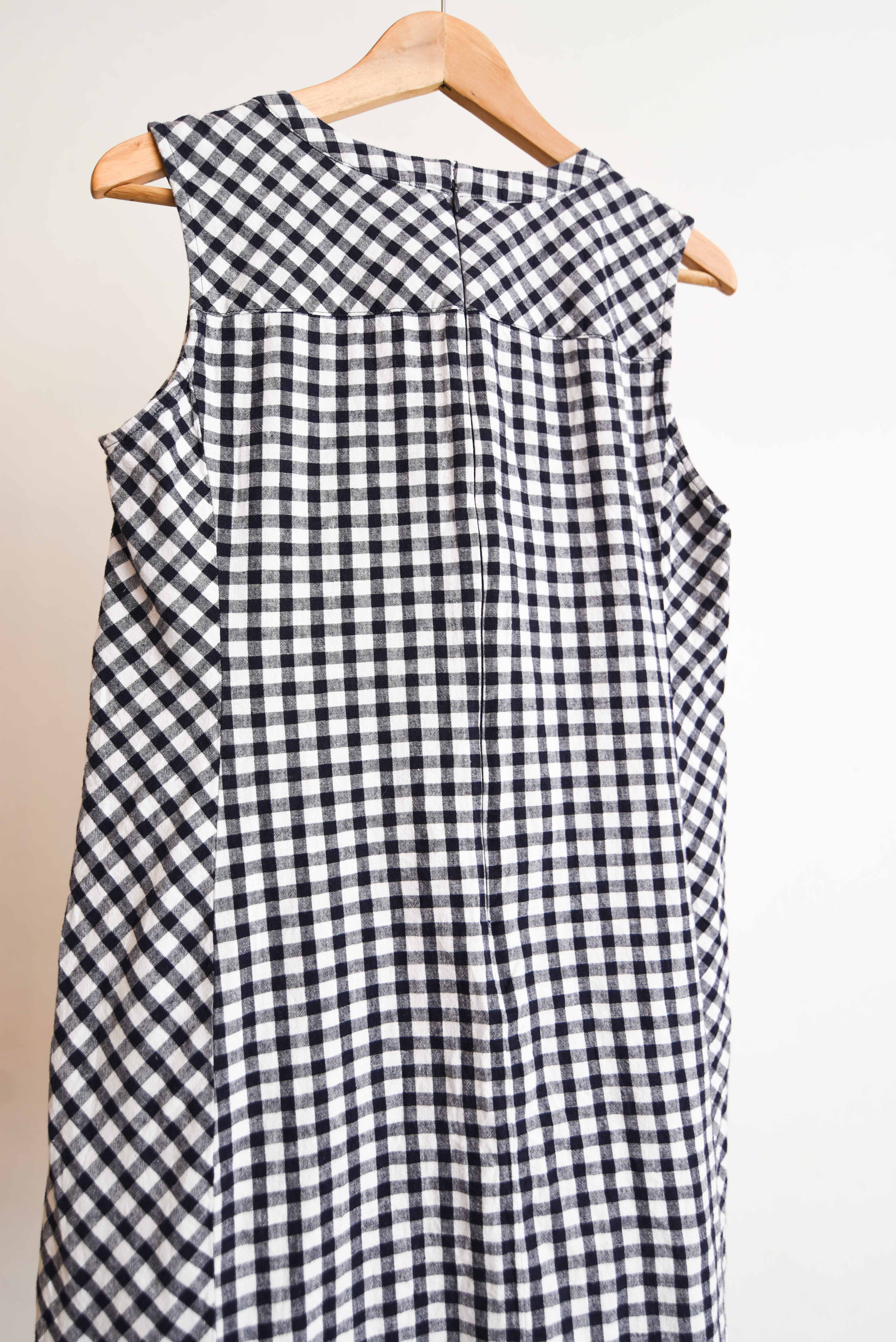 Vestido lino blue gingham