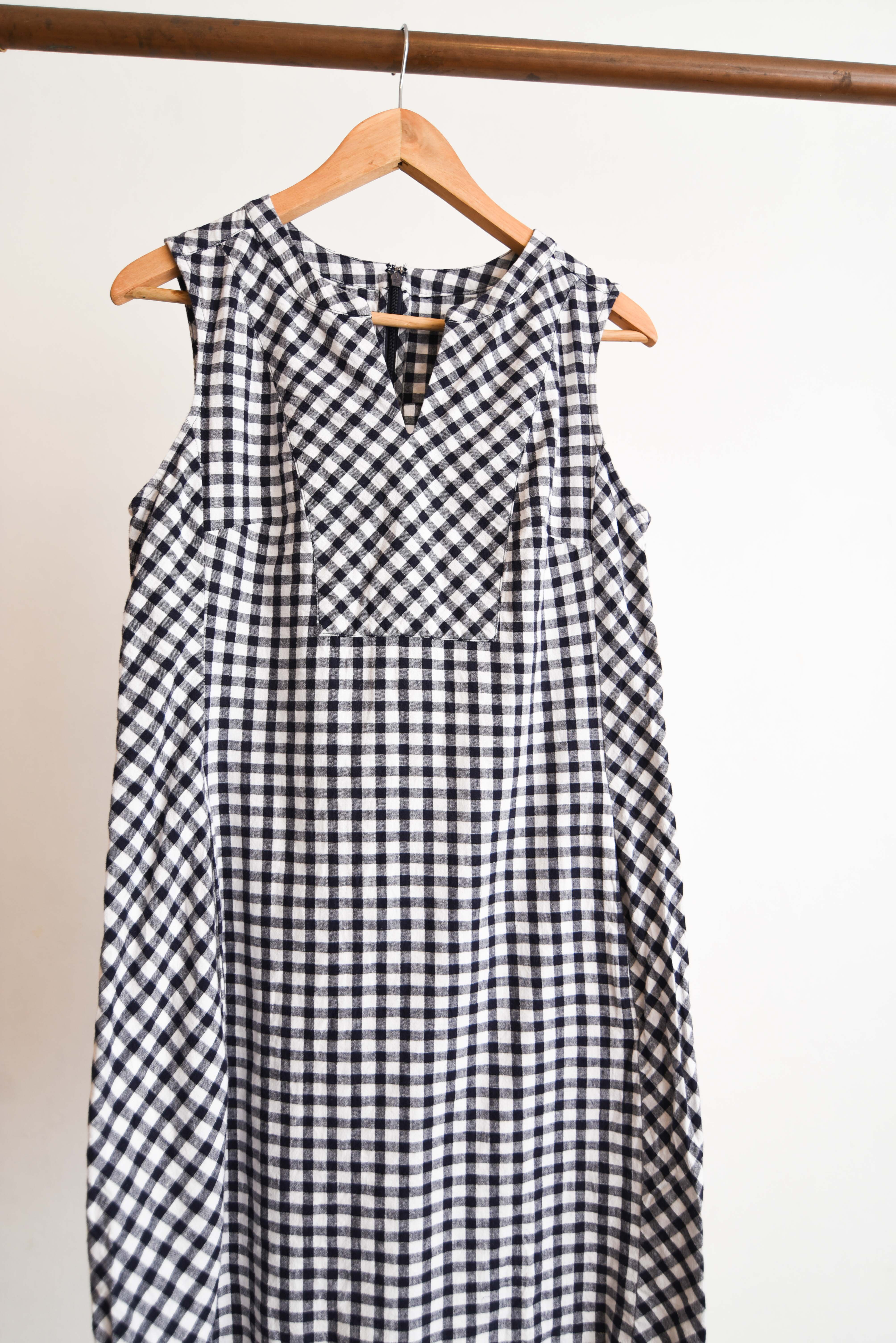 Vestido lino blue gingham