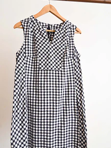 Vestido lino blue gingham