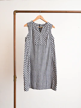 Vestido lino blue gingham