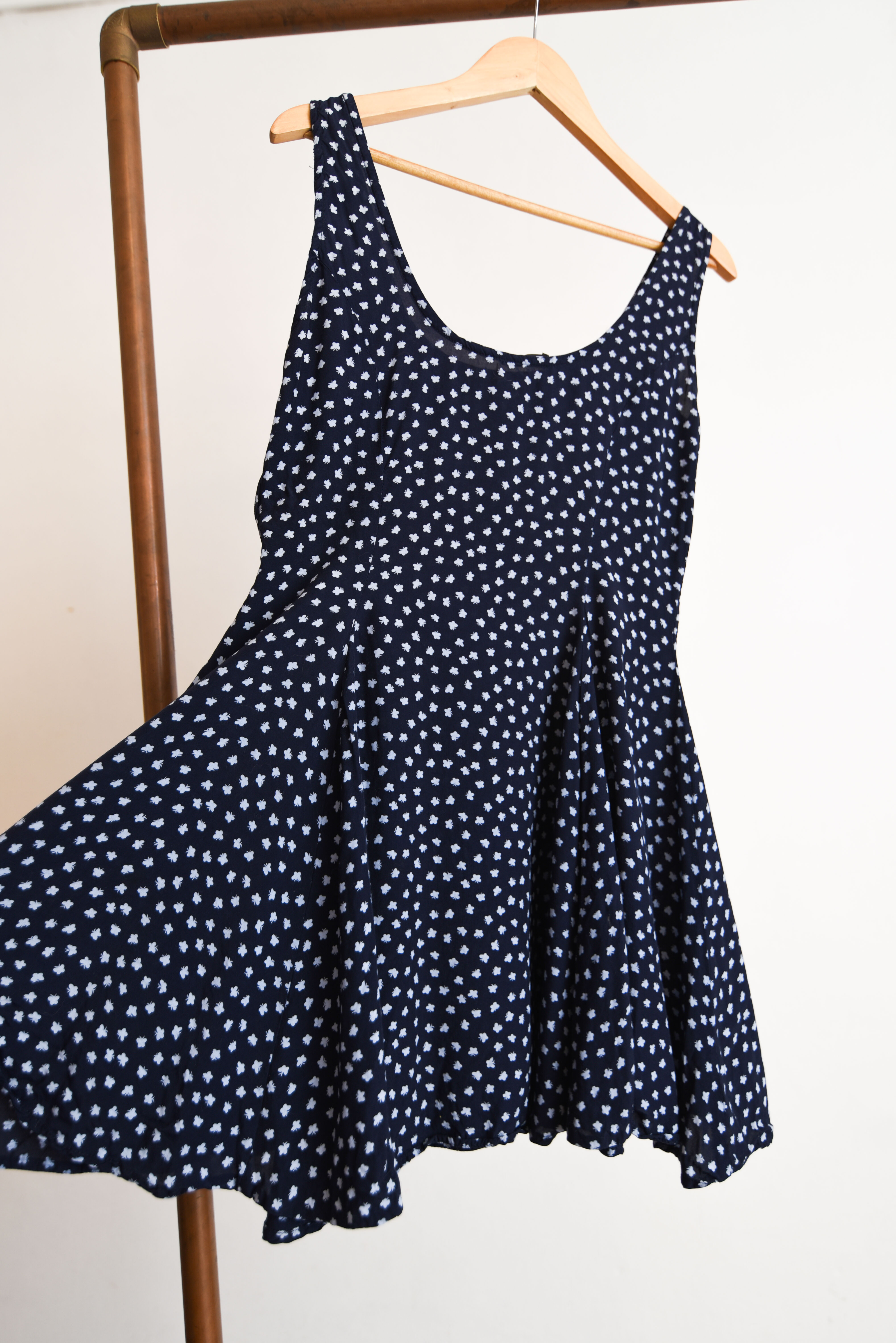 Vestido navy blue mariposas 90s