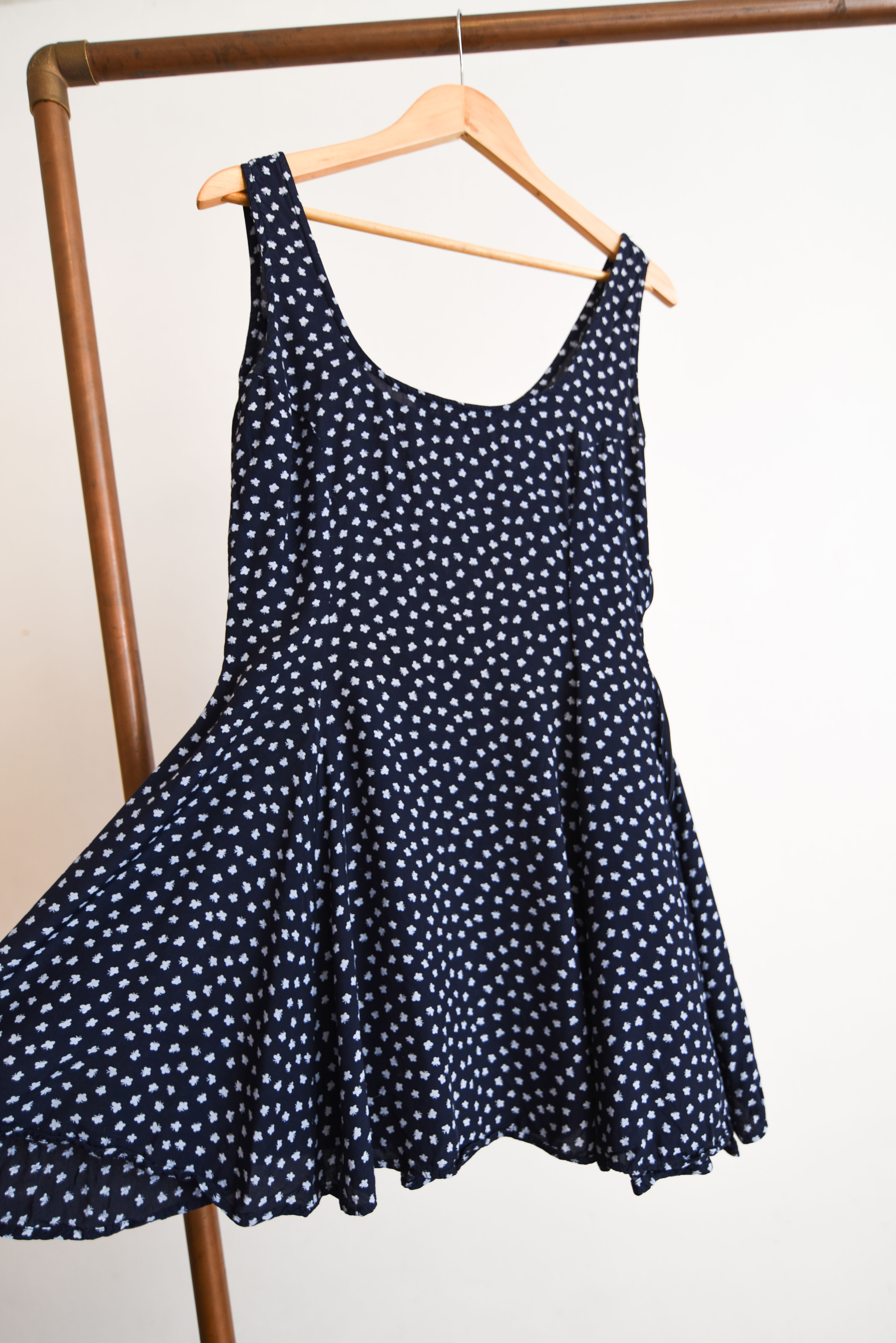 Vestido navy blue mariposas 90s