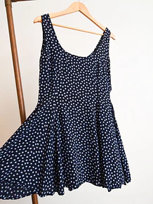 Vestido navy blue mariposas 90s