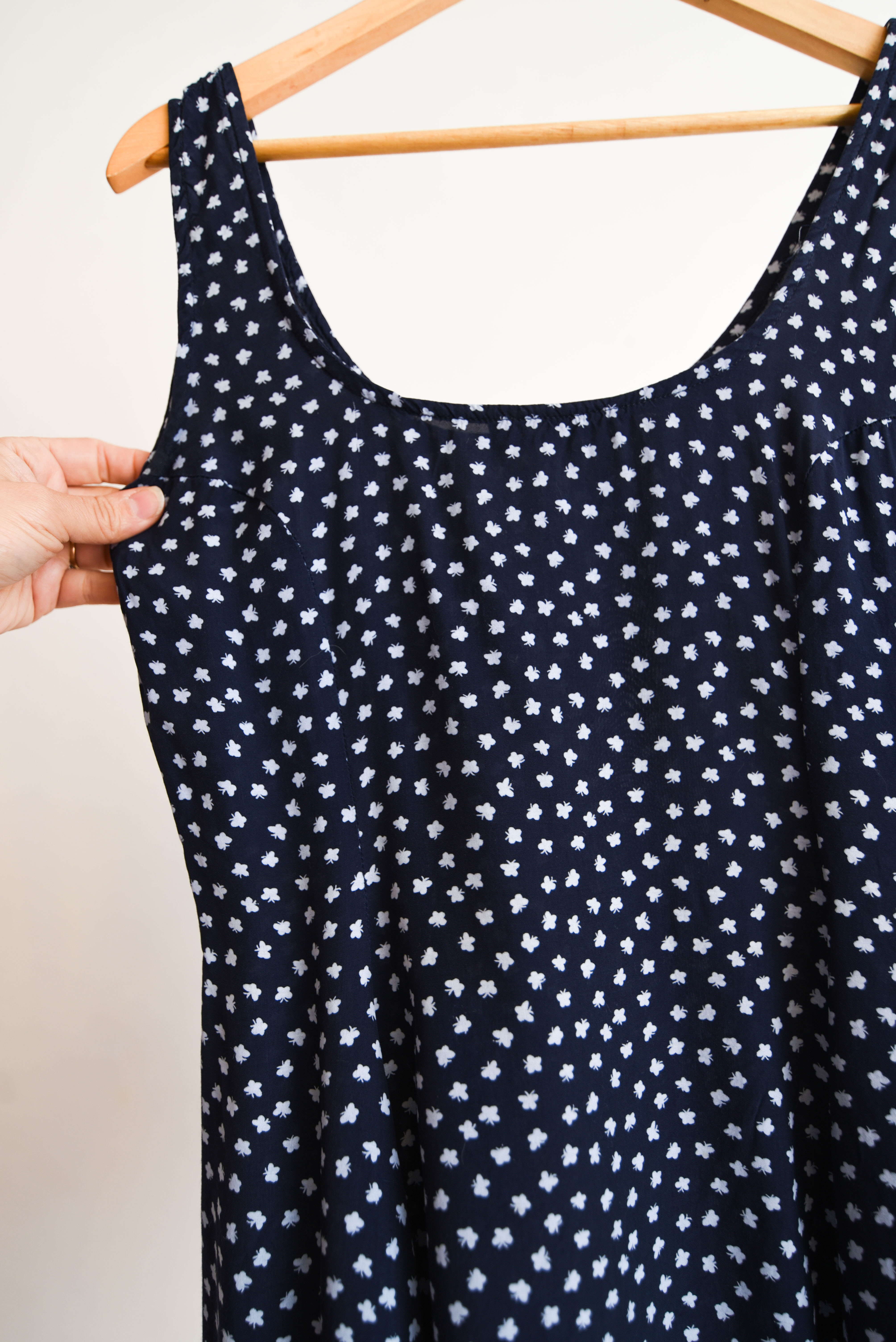 Vestido navy blue mariposas 90s